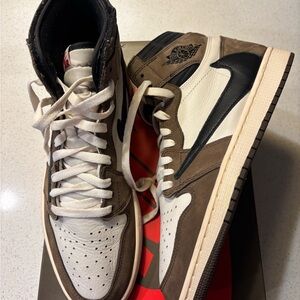 Travis Scott Black, Brown, and White High-Tops